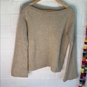 White House Black Market Bell Sleeve Metallic Boxy